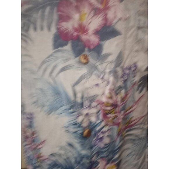 Mens Tommy Bahama 3XL Purple Blue Hawaiian Button Up Shirt Floral 100% Silk - Picture 4 of 14